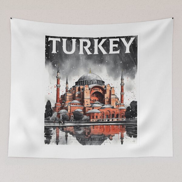 Item preview, Hagia Sophia Grand Mosque Turkey Vintage Travel Poster designed and sold by TravelersGems.