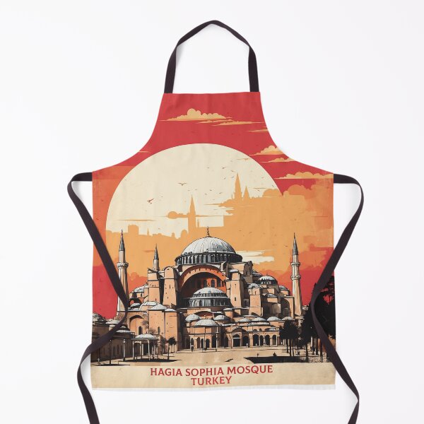 Item preview, Hagia Sophia Grand Mosque Sunset Turkey Vintage Travel Poster designed and sold by TravelersGems.
