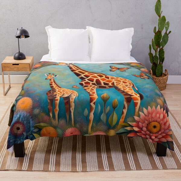 Item preview, Giraffe with butterflies and flowers designed and sold by Conservation Art Emporium.