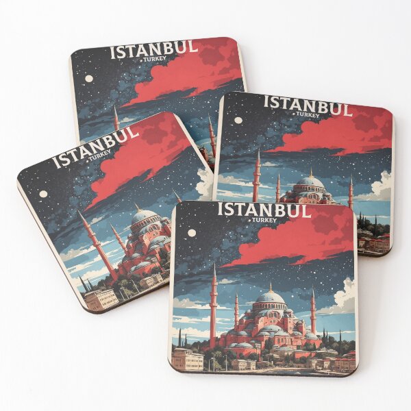 Item preview, Istanbul Starry Night Vintage Travel Poster designed and sold by TravelersGems.