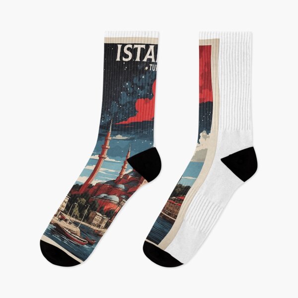 Item preview, Istanbul Starry Night Vintage Travel Poster designed and sold by TravelersGems.