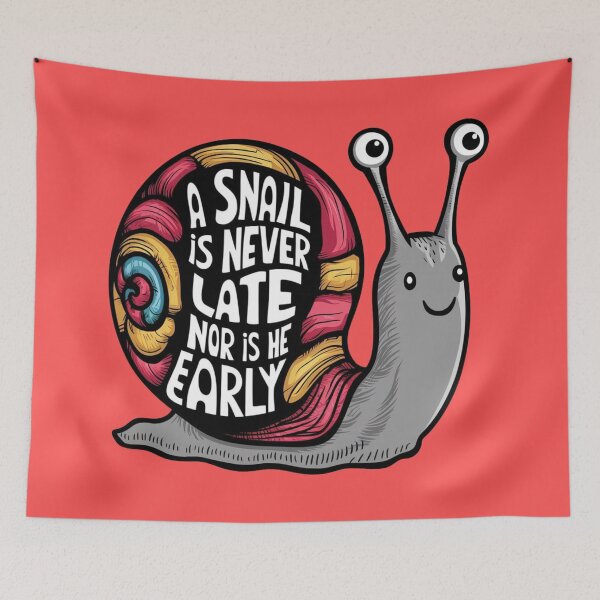 Item preview, A snail is never late nor is he early ! Illustration designed and sold by Azizullah Khan.