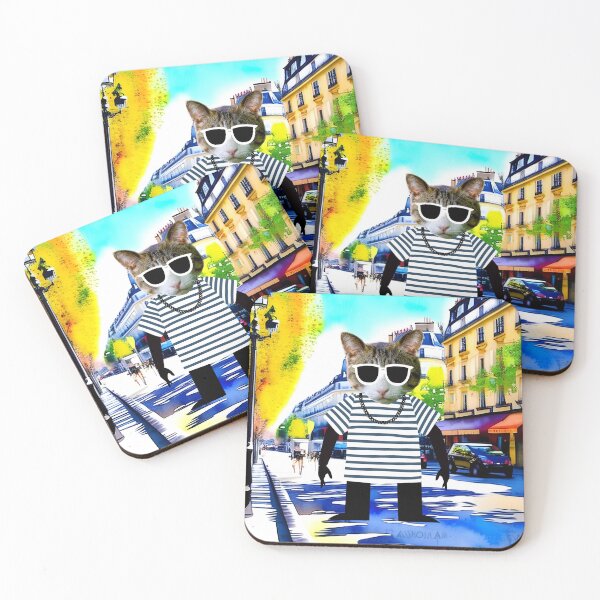 Item preview, Bad ass cat in Paris designed and sold by GasconyPassion.
