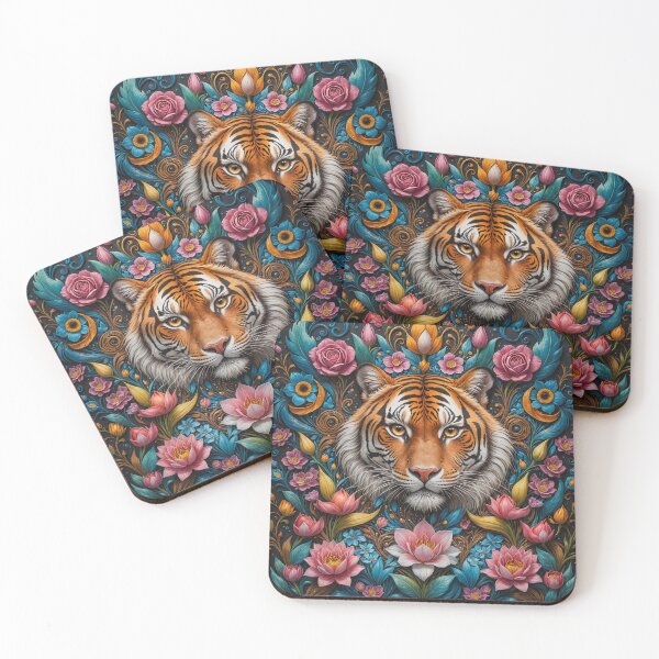 Item preview, Beautiful Tiger and Flowers designed and sold by Angelandspot.