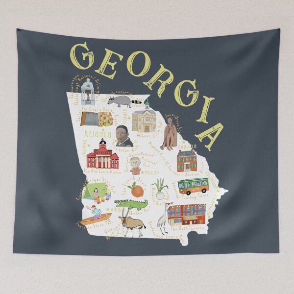 Item preview, Georgia, Illustrated State Map By Carla Daly designed and sold by Carla Daly.