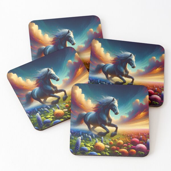 Item preview, Horse in a flower meadow designed and sold by Pferde-Fanshop.