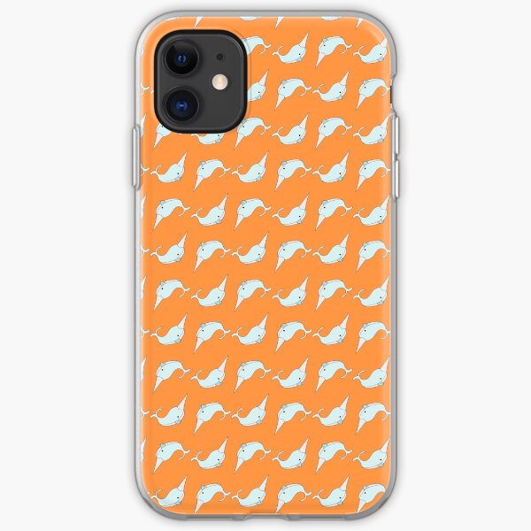 Narwhals in Bright Orange iPhone Soft Case