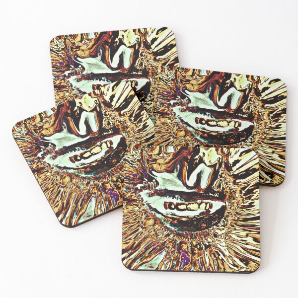 Item preview, Golden Grin: Trippy Golden Smile Art Print designed and sold by REALKIRAN.