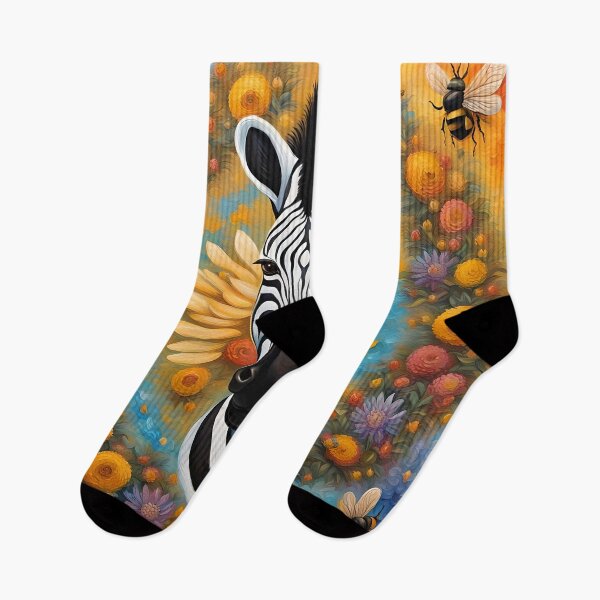 Item preview, Zebra surrounded by flowers and bees designed and sold by Conservation Art Emporium.