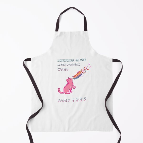 Item preview, Surviving in the Neurotypical World since 1987, pixel art cat designed and sold by MeowcuryRising.