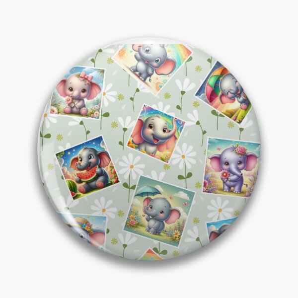 Item preview, Funny Elephant Happy Flower Seamless Pattern E01 designed and sold by BeebooDesign.
