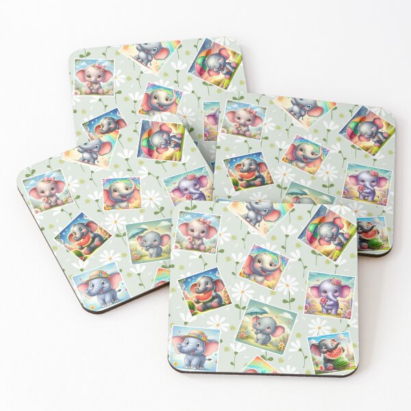 Item preview, Funny Elephant Happy Flower Seamless Pattern E01 designed and sold by BeebooDesign.