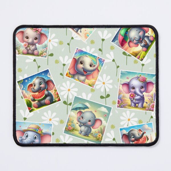 Item preview, Funny Elephant Happy Flower Seamless Pattern E01 designed and sold by BeebooDesign.