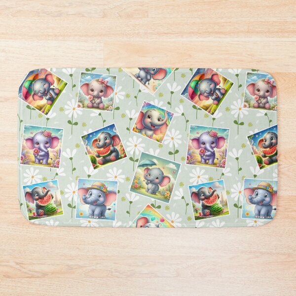 Item preview, Funny Elephant Happy Flower Seamless Pattern E01 designed and sold by BeebooDesign.