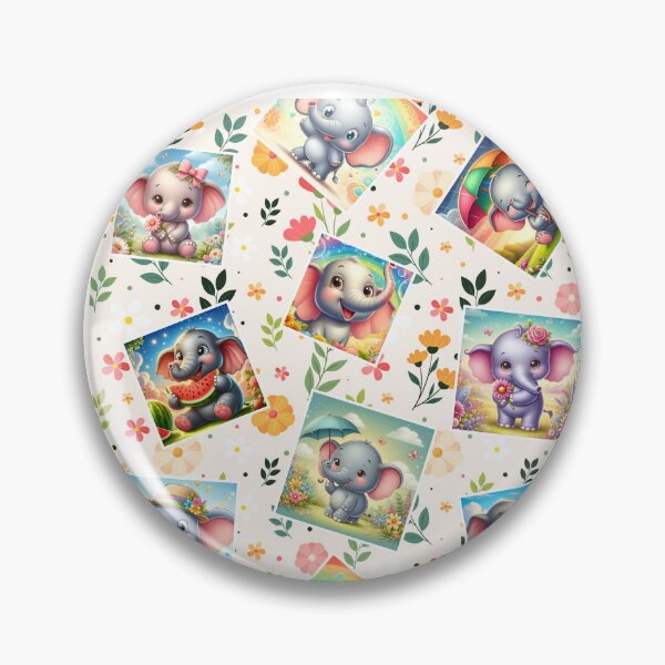 Item preview, Funny Elephant Happy Flower Seamless Pattern E02 designed and sold by BeebooDesign.