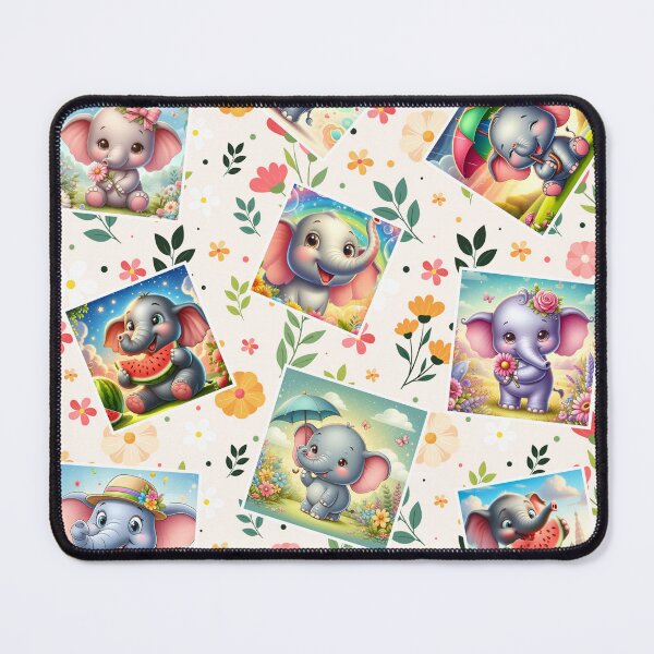 Item preview, Funny Elephant Happy Flower Seamless Pattern E02 designed and sold by BeebooDesign.