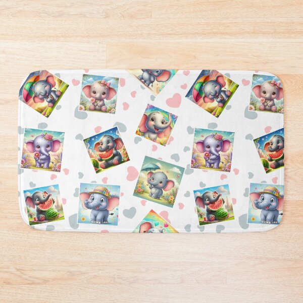 Item preview, Funny Elephant Happy Heart Seamless Pattern E03 designed and sold by BeebooDesign.