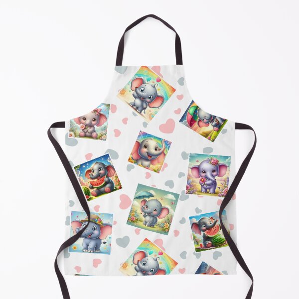 Item preview, Funny Elephant Happy Heart Seamless Pattern E03 designed and sold by BeebooDesign.
