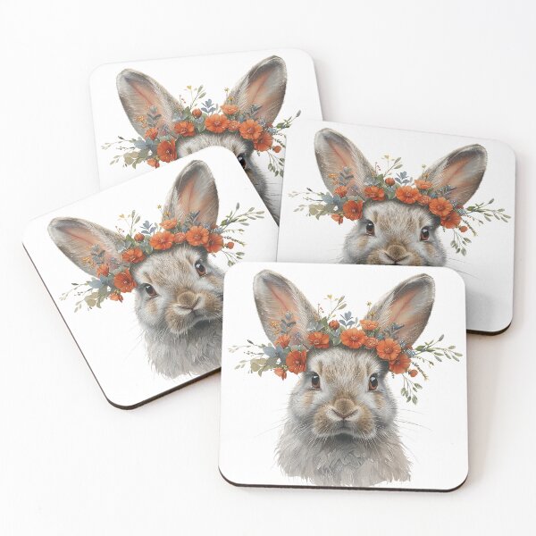 Item preview, A cute bunny decorated with flowers designed and sold by youngmings.
