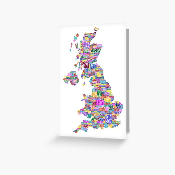 Artikel-Vorschau von Großbritannien UK Stadt Text Karte, designt und verkauft von ArtPrints.