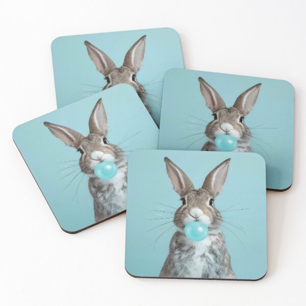 Item preview, Rabbit Blowing a Blue Bubblegum Bubble designed and sold by Angelandspot.
