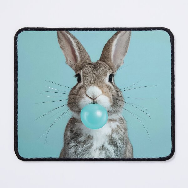Item preview, Rabbit Blowing a Blue Bubblegum Bubble designed and sold by Angelandspot.