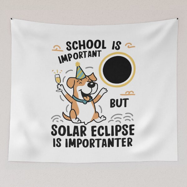 Item preview, School Is Important But Solar Eclipse Is Importanter - Doggo designed and sold by BobaTeeStore.