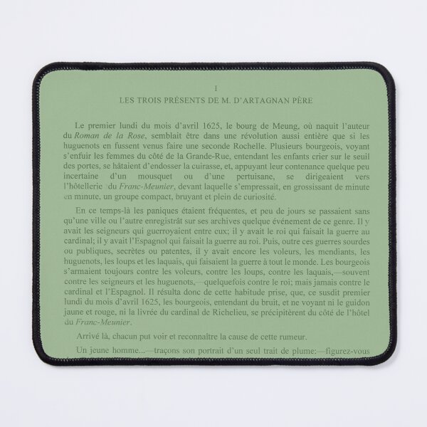 Item preview, First page of Alexandre Dumas's book Les trois mousquetaires designed and sold by LunaMothDesigns.