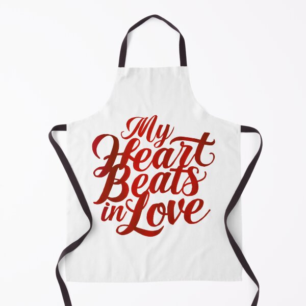 Item preview, A captivating typography design of "My Heart Beats in Love" in bold, cursive letters. The phrase is written in a flowing, romantic script, with each letter connected to the next. designed and sold by artumbre.