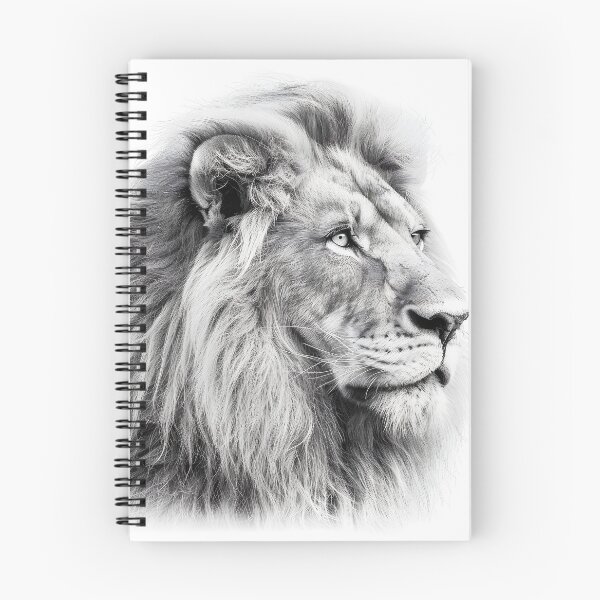 Item preview, Black and white lion pencil drawing designed and sold by Pencil-Art.