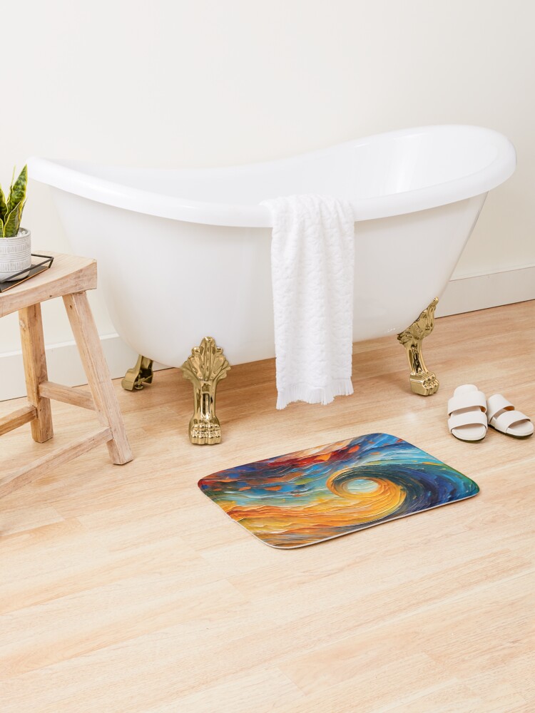 Thumbnail 2 of 6, Bath Mat, Ocean designed and sold by MatrixTattoo.