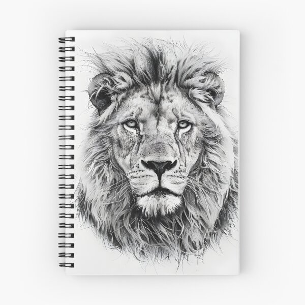 Item preview, Black and white lion pencil drawing designed and sold by Pencil-Art.