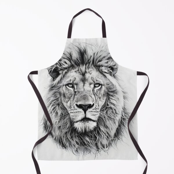 Item preview, Black and white lion pencil drawing designed and sold by Pencil-Art.