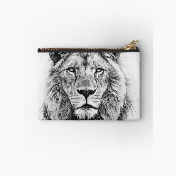Item preview, Black and white lion pencil drawing designed and sold by Pencil-Art.