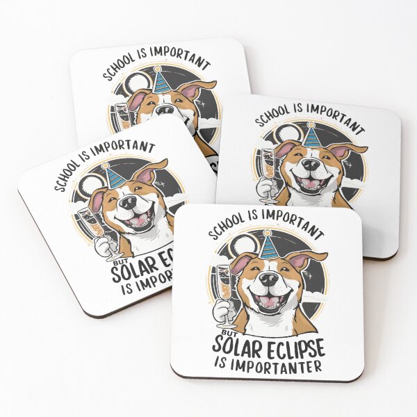 Item preview, School Is Important But Solar Eclipse Is Importanter - Doggo designed and sold by BobaTeeStore.