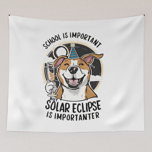 Item preview, School Is Important But Solar Eclipse Is Importanter - Doggo designed and sold by BobaTeeStore.