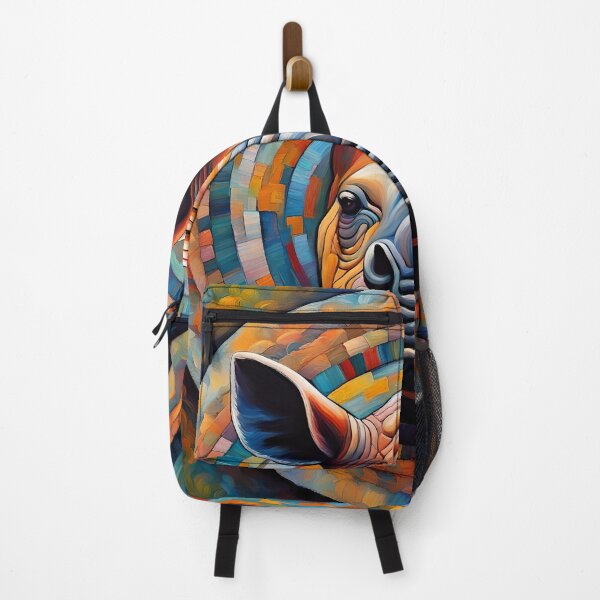 Item preview, rhino in concentric circles of blue and orange designed and sold by Conservation Art Emporium.