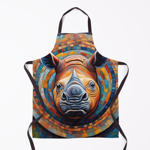 Item preview, rhino in concentric circles of blue and orange designed and sold by Conservation Art Emporium.