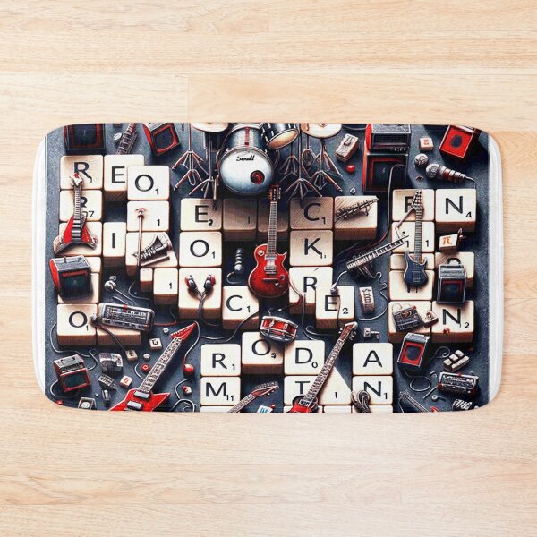 Item preview, Rock On: Instruments Scrabble Tee designed and sold by StrictlyDesigns.