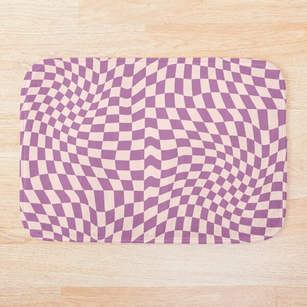 Item preview, Retro Purple and Blush Pink Wavy Checkerboard Pattern designed and sold by hearthandscroll.
