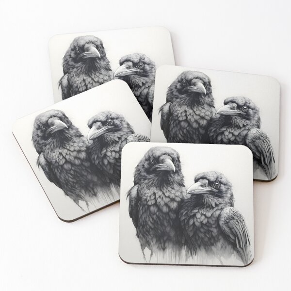 Item preview, Black and white Raven pencil drawing designed and sold by Pencil-Art.
