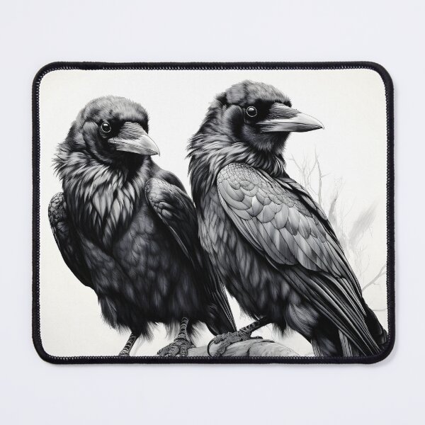 Item preview, Black and white Raven pencil drawing designed and sold by Pencil-Art.