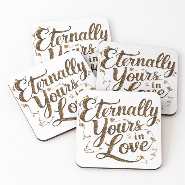 Item preview, A beautifully designed typography of "Eternally Yours in Love" in a flowing, romantic script. designed and sold by artumbre.