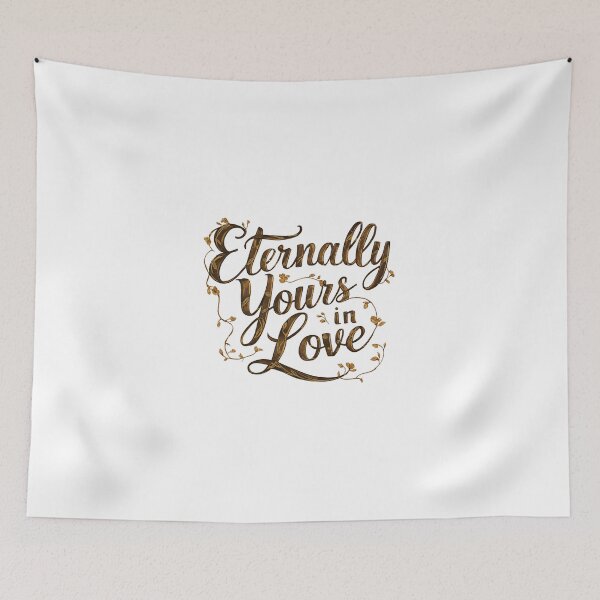 Item preview, A beautifully designed typography of "Eternally Yours in Love" in a flowing, romantic script. designed and sold by artumbre.