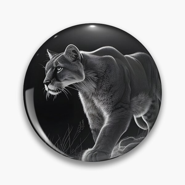Item preview, Black and white pencil drawing of a Puma designed and sold by Pencil-Art.