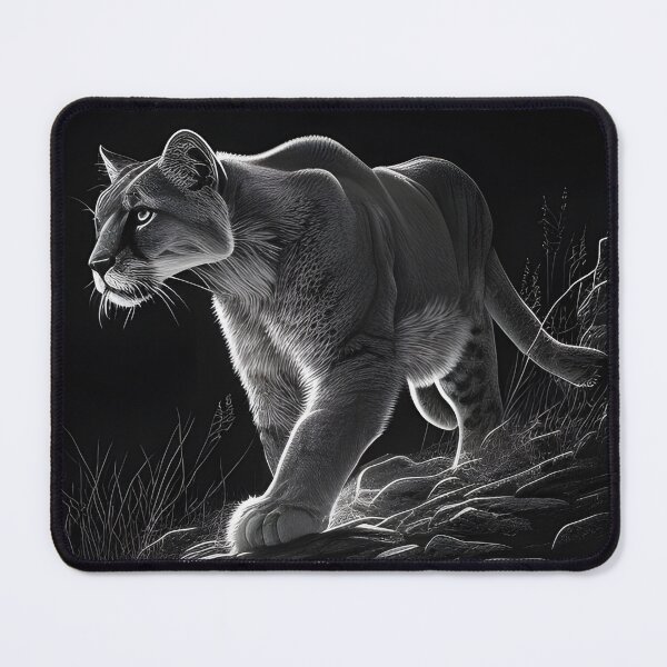 Item preview, Black and white pencil drawing of a Puma designed and sold by Pencil-Art.