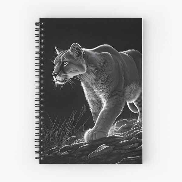 Artikelvorschau, Schwarz-weiße Bleistiftzeichnung eines Pumas entworfen und verkauft von Pencil-Art.