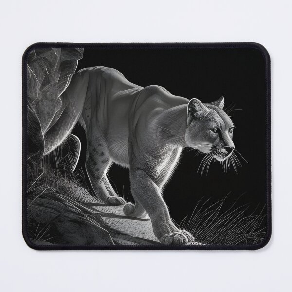 Item preview, Black and white pencil drawing of a Puma designed and sold by Pencil-Art.