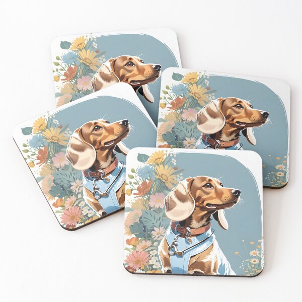 Item preview, Dapper Dachshund Amidst Daisies designed and sold by digiscapeart.
