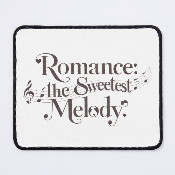 Item preview, A captivating typography design of "Romance: The Sweetest Melody" in a delicate, cursive font. designed and sold by artumbre.
